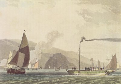 Steam Boat on the Clyde near Dumbarton, 1802 by English School